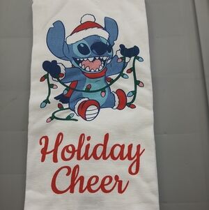 Disney Stitch Holiday Cheer Christmas Kitchen Towel New Without Tags